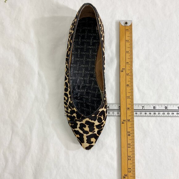 Vionic Leopard Print Calf Hair Ballet Flat Pointy Toe Used - Picture 11 of 11